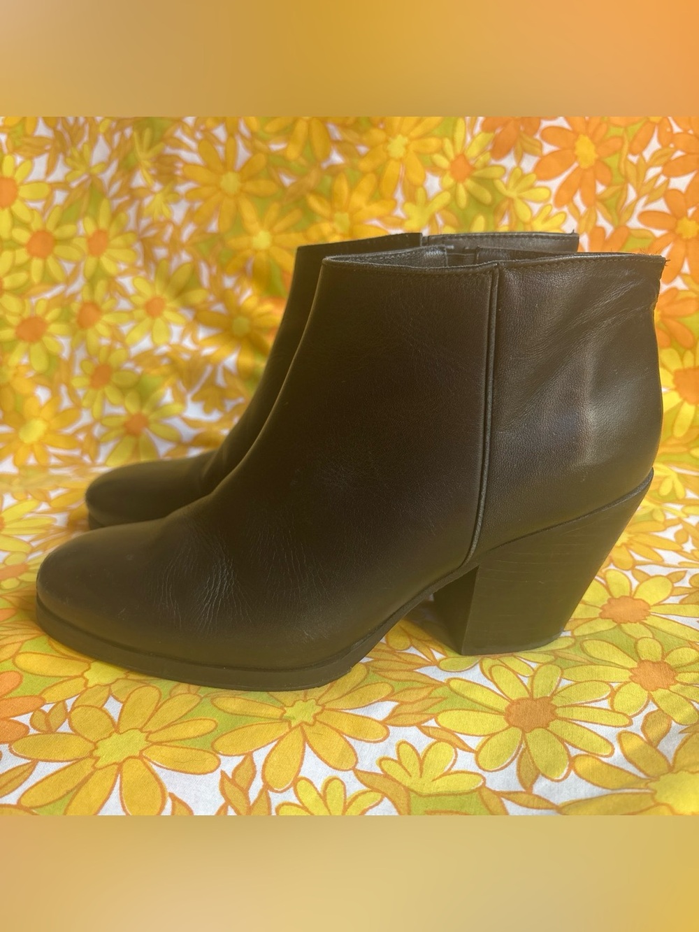 Women's Rachel Comey Mars Black Leather Block Heel Ankle Boots